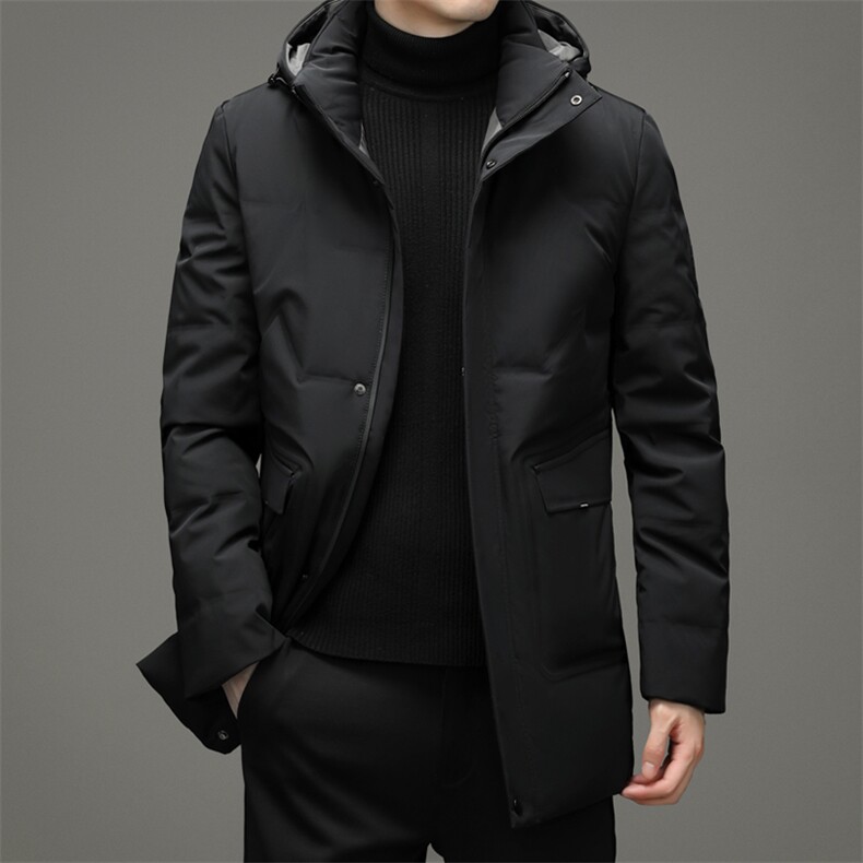 S803钱塘2020-2中年男士冬季厚款连帽商务休闲简约羽绒服P293,男装羽绒服,钱塘207-2