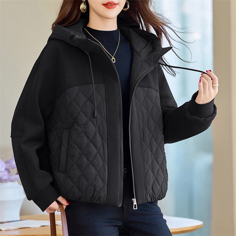2024秋冬新款加棉加厚连帽外套棉衣,女装棉衣/棉服,余墨