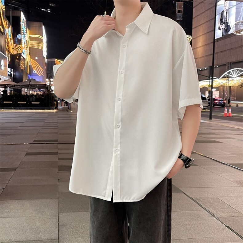 夏季短袖衬衫日系班服宽松衬衣,男装T恤,星座1210-1