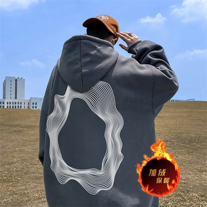 数据500克重磅秋冬美式加绒加厚卫衣外套Y256常规特P35绒P40图片