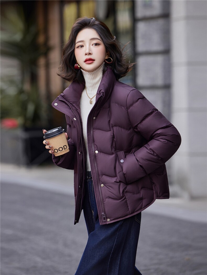 2025年冬季新款时尚百搭潮流白鸭绒面包服外套，女装羽绒服，姿萝菲