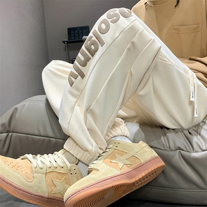 K7433P36加绒P45裤子春秋美式直筒裤阔腿工装潮牌卫裤休闲有加绒图片