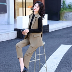 三件套潮流舒适时尚马夹套装/套裙长袖2023年春秋休闲个性气质，女装套装/套裙，尚洛菲
