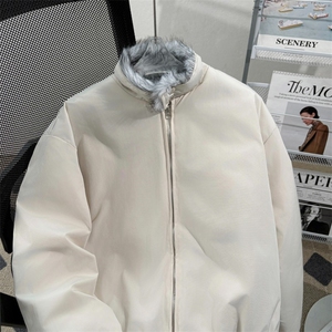 美式复古座山雕派克棉服外套男女冬季毛领连帽短款情侣棉衣图片