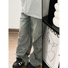 【有货】美式复古拼接牛仔裤男款宽松直筒设计感裤子N726LL-特P50，男装牛仔裤，星座1007（原301D）