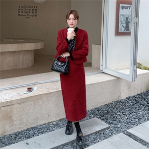 2025冬季女外套马甲半身裙两件套女装通勤职场气质西装套装图片