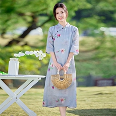 2026年春季文艺/优雅苎麻旗袍，女装汉服/婚纱/旗袍/礼服，江南依恋