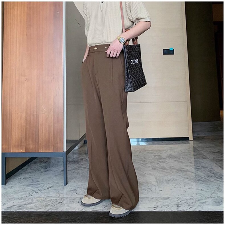 现货（量大价优)~秋季新款垂感显瘦西装休闲微喇长裤K06008P50，男装西裤，星座1004（原星座815-3）