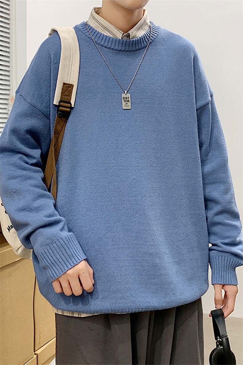毛衣男韩版时尚休闲2024秋冬新款针织衫青年上衣A161-2-M001-P35，男装针织衫/毛衣，电商A161-2