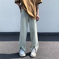 拉链水洗牛仔裤男小众设计感高街美式裤子HK86P50，男装牛仔裤，星座1116-2