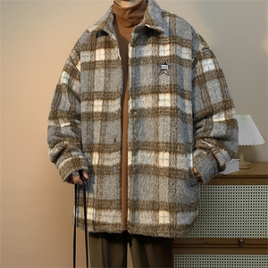 男春秋季款格子外套男士潮流格子休闲宽松港风百搭JK02024-P75图片