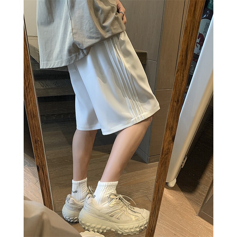 春夏新款冰丝凉感侧边塔克条短裤大码M~4XLXZ604-DK204-P35控48,男装牛仔裤,星座604