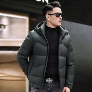 主推新款冬季连帽90绒子白鸭绒羽绒服外套中年男装加厚羽绒服夹克图片