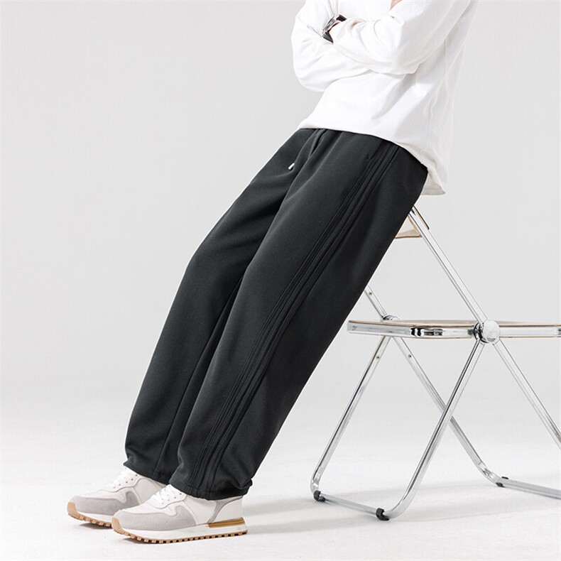 重磅休闲美式宽松百搭青少年垂感阔腿长裤潮KX25-3086,男装休闲裤,星座914