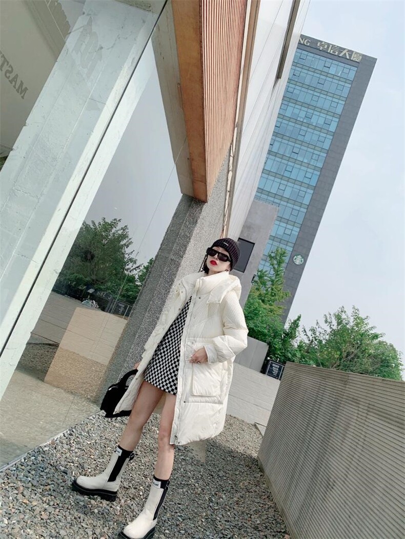 拼接90绒羽绒服，女装羽绒服，米壹