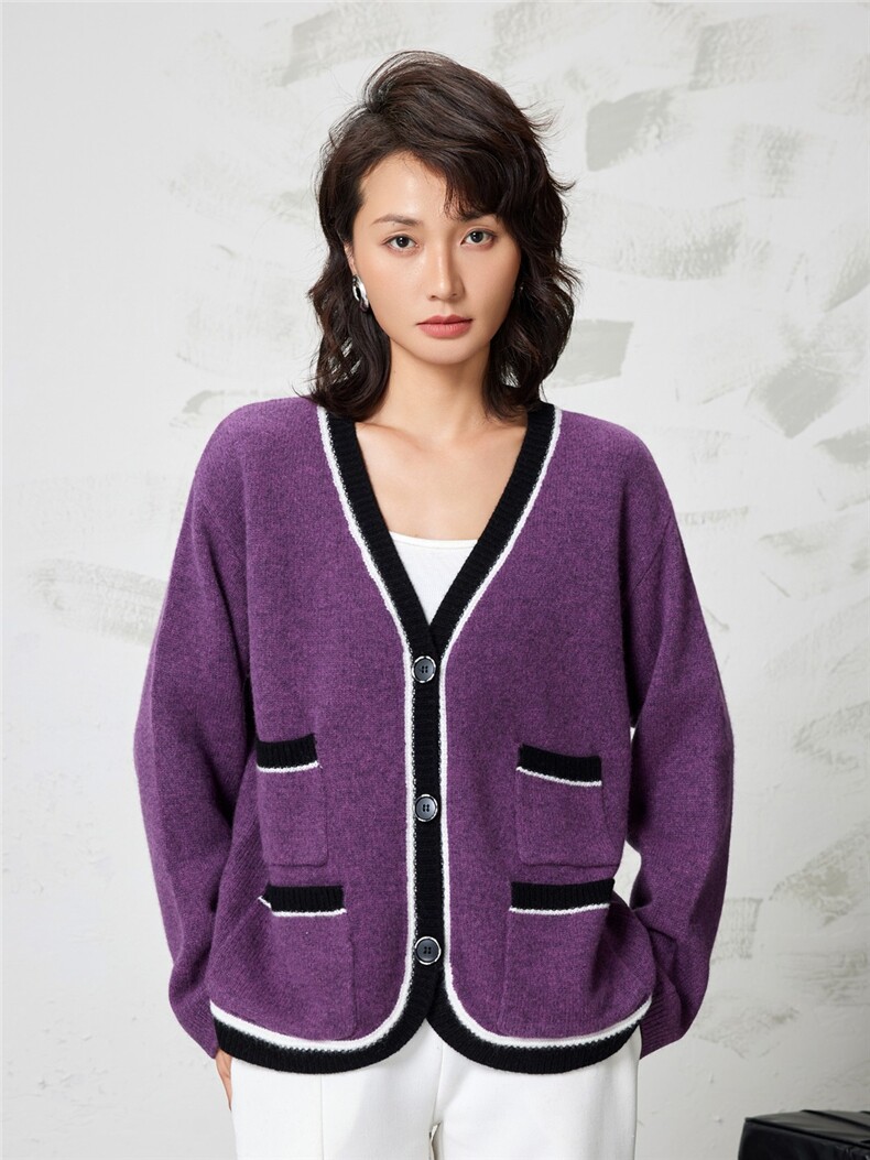 2025年秋季新款V领加厚长袖，女装针织衫/毛衣，邦太羊绒