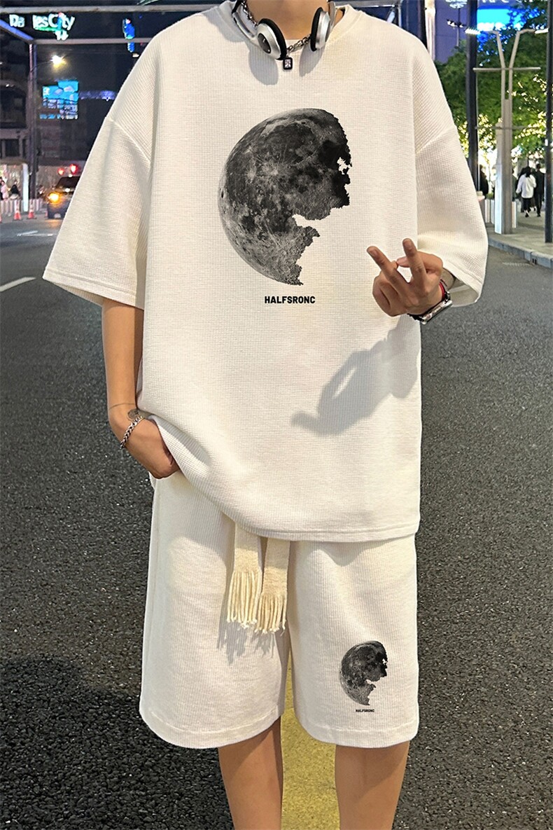 套装！华夫格套装短袖T恤短裤男HTZ532-特p：38,男装牛仔裤,电商B371