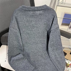 26@春秋冬美式复古学院风开衫男女情侣毛衣松弛感针织衫潮V38-P52，男装针织衫/毛衣，电商B245