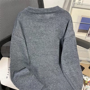 26@春秋冬美式复古学院风开衫男女情侣毛衣松弛感针织衫潮V38-P52图片
