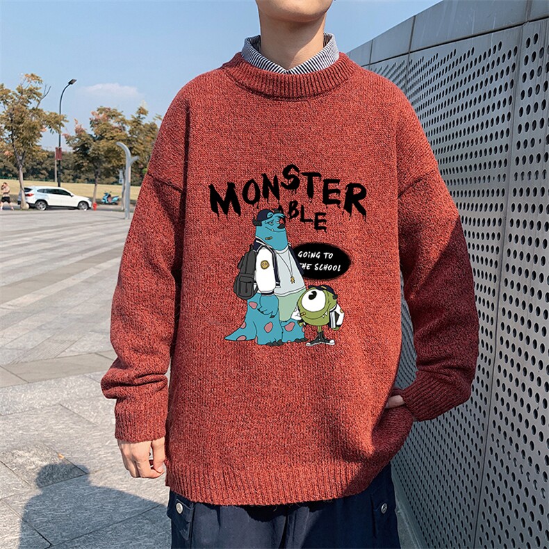 M19074-P45加绒款-P65加厚加绒毛衣男大码毛线衣男针织衫男线衫,男装针织衫/毛衣,电商A040