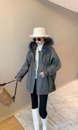 貉子毛领派克服，女装，肆尔