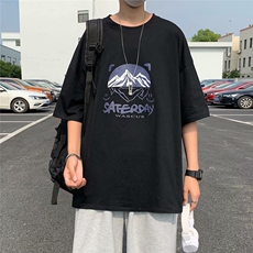 短袖t恤男士2021潮牌vibe百搭宽松上衣ins韩版潮流印花T644-P20，男装T恤，星座512-2