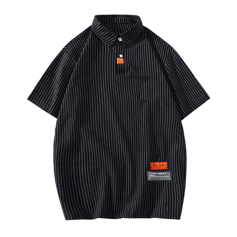 货足8XL-M美式POLO衫条纹短袖衬衫男2023夏季新款半袖衬衣加大码,男装Polo衫,钱塘717(原712)