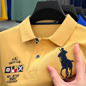 男士短袖T恤保罗polo衫2023夏季新款中年休闲男装半袖翻领体恤衫图片