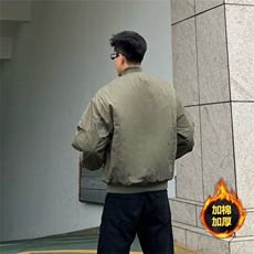抖音得物美式潮休闲夹克春季立领纯色复古工装加厚棉服外套MF01，男装夹克，电商A443