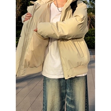 现货5W件冬季三防重磅boxy短款羽绒连帽PU皮棉衣外套防风加厚棉服，男装棉衣，电商A486-1