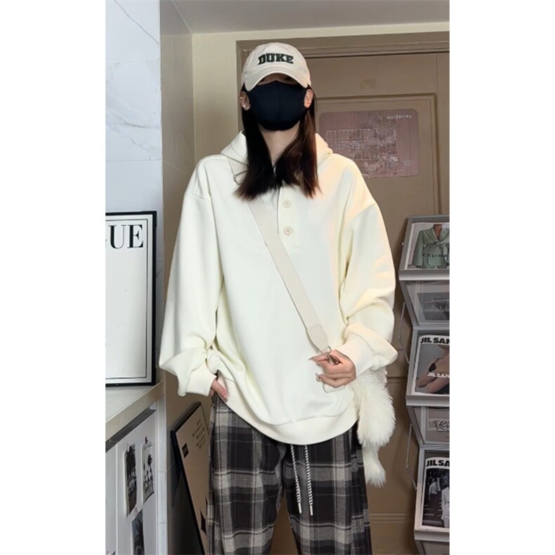 重磅连帽亨利领设计感卫衣宽松潮流上衣W4645-P47【特价】图片