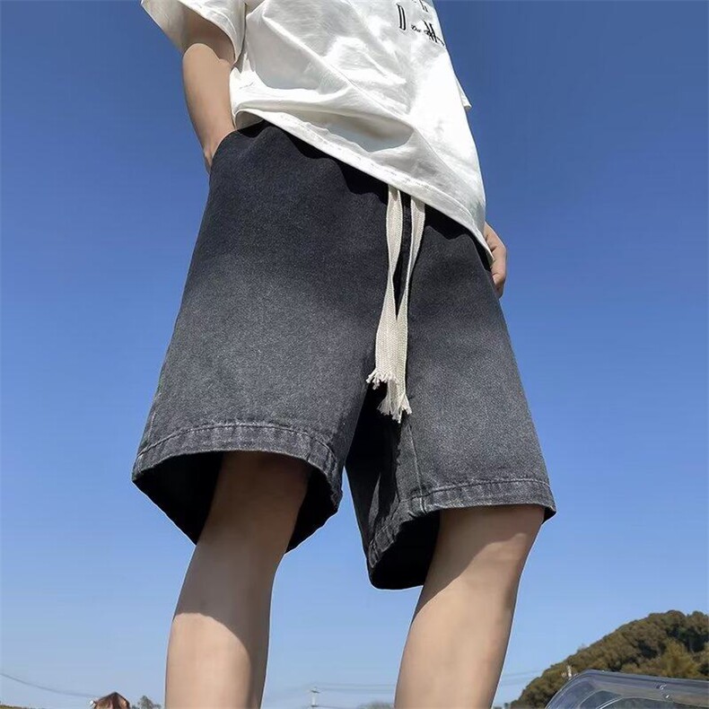 美式休闲渐变短裤男夏季薄款日系潮牌五分中裤宽松子KK220-P35，男装牛仔裤，星座911-3