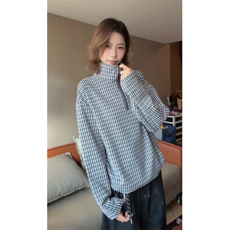 图 300克加厚德绒设计感撞色条纹冬季打底衫男女长袖T恤 P38图片