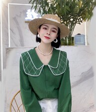 新款春款，海军风丝绵面料衬衣，领子是工艺设计，其它，瑟拉·女人缘