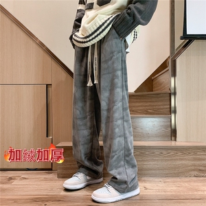 灯芯绒扎染工艺新款休闲裤男宽松D329-QM534-薄款55-加绒P65-控88