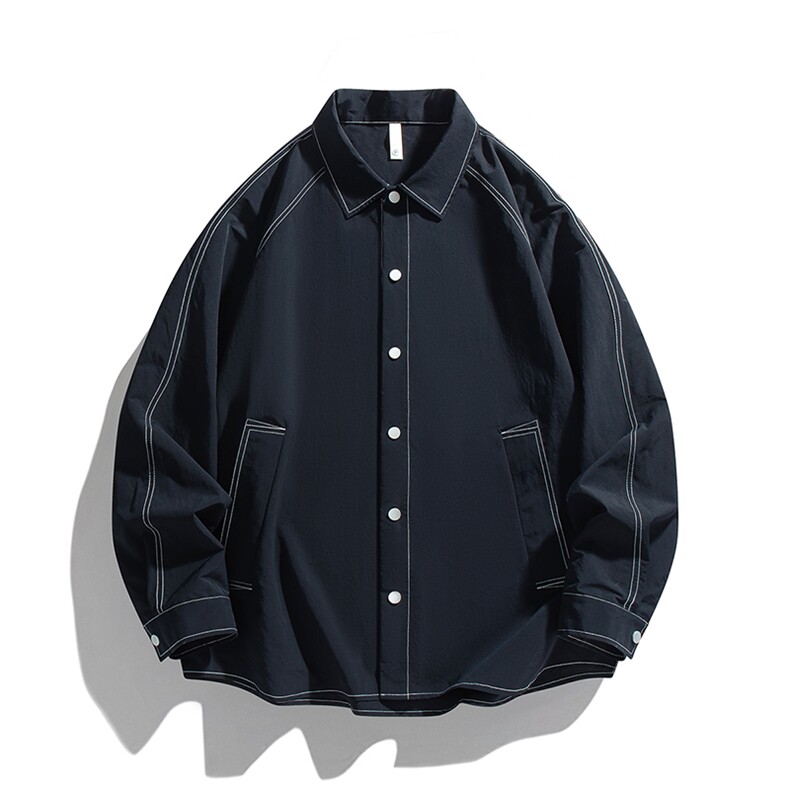 新款平纹棉格子衬衫长袖休闲开衬外套DSA157B-CS4566-特P48,男装衬衫,电商A157B