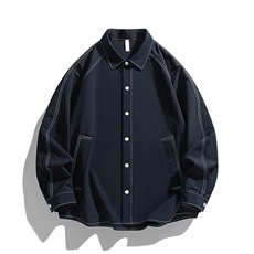 新款平纹棉格子衬衫长袖休闲开衬外套DSA157B-CS4566-特P48，男装衬衫，电商A157B