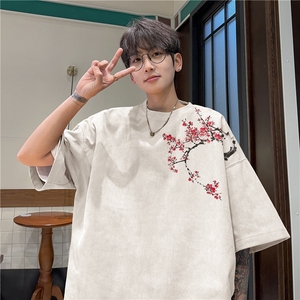 得物抖音直播高品质麂皮绒风印花宽松短袖djp295-特批23控39图片