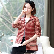 巧恩妈妈俏优佳中老年妈妈秋大码双面穿毛呢外套洋子春秋宽松上衣，女装短外套，姿萝菲