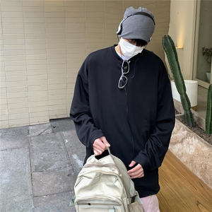 2026春装肌理感男士长袖T恤潮流男袖子纽扣设计 W56681/特P35 黑7图片