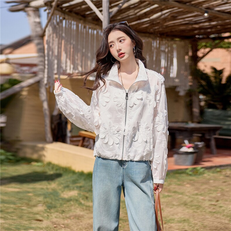 2026夏季新款女轻薄透气外套立体花朵防晒衣,女装防晒衣,可可小西