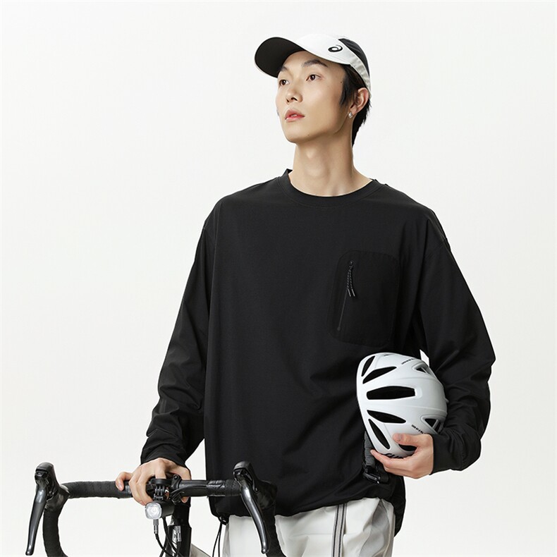 311B-1-YZ35005-P45控68潮流无缝长袖透气长袖T恤高品质二开，男装T恤，星座311B-1