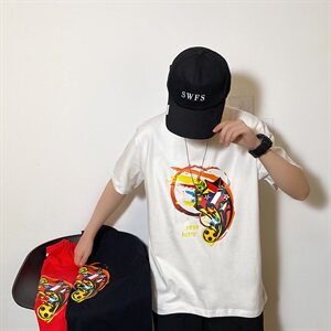 2021春夏圆领大码印花短袖T恤宽松男上衣体恤衫 qt5030/T589图片