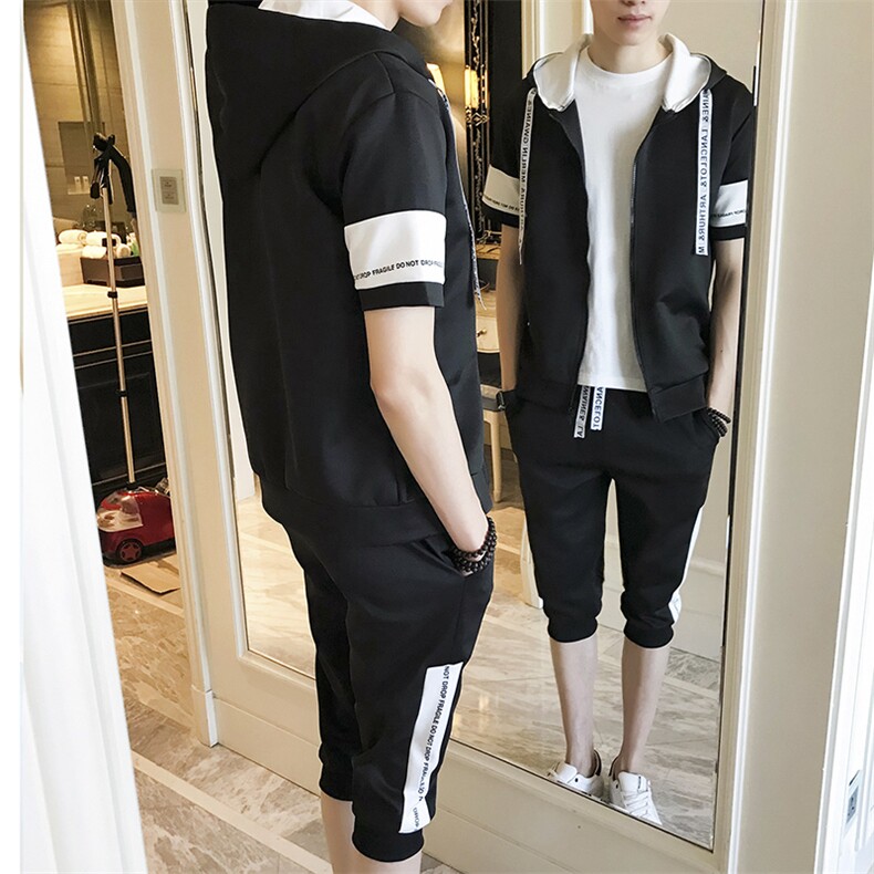 卫衣套装男连帽两件套春夏运动套装新款外套衣服一套DS47T,男装卫衣,电商A102