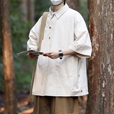 翻领短袖T恤男简约百搭休闲打底五分袖POLO衫HT110P32，男装Polo衫，星座1116-2