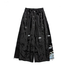风棉麻裤潮流民族风重工刺绣阔腿长裤汉服唐装古装D533/P85，男装休闲裤，星座206-1