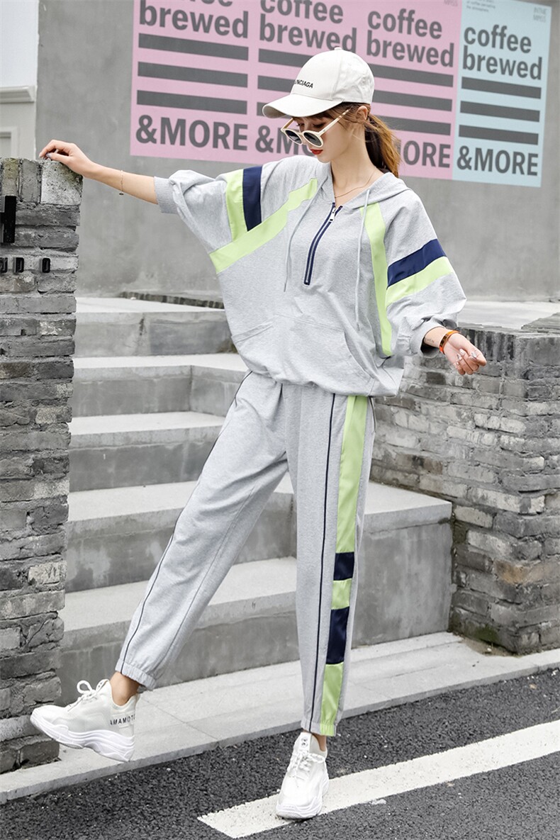 运动卫衣现货2025夏秋时尚运动薄款两件套套装正版866-P125K188,女装套装/套裙,2C339