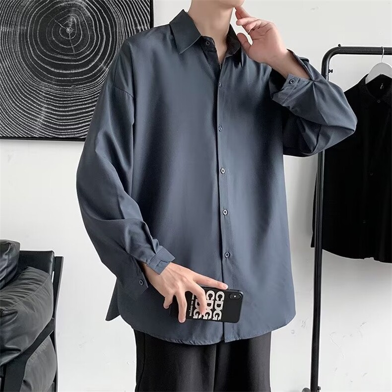 男春秋情侣宽松休闲衬衣C20P25,男装衬衫,星座1116-2