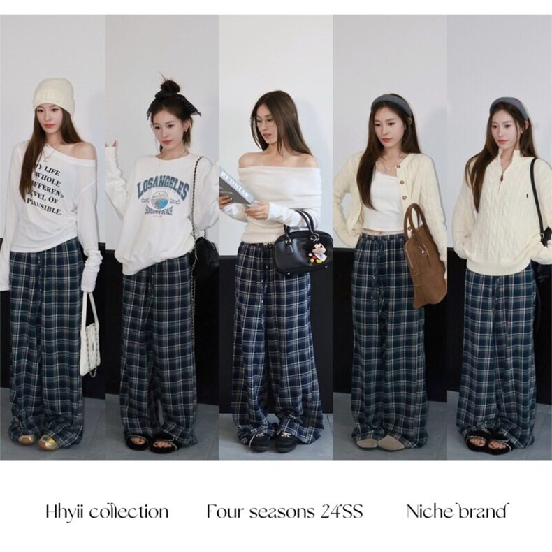 2025新款春夏条纹女休闲阔腿裤,女装休闲裤,星座506A