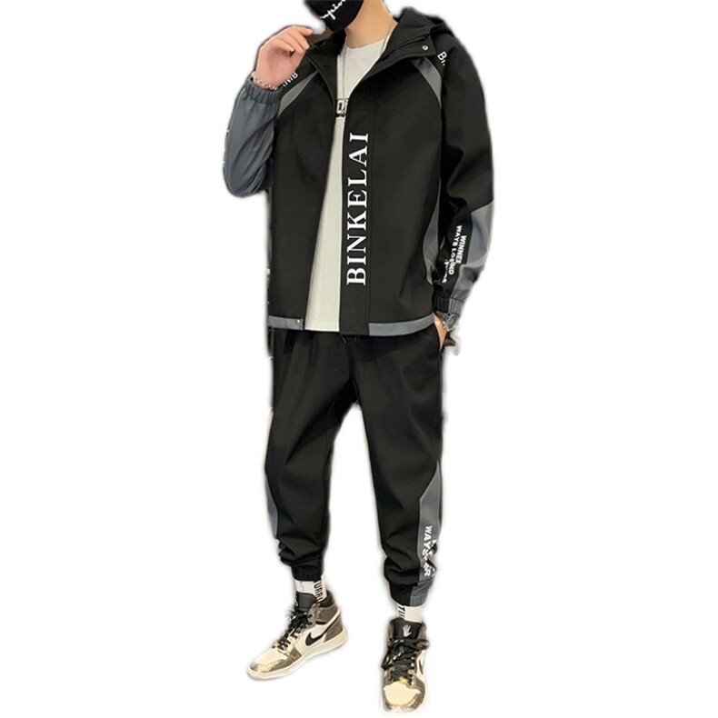 工装外套男装休闲运动套装男士夹克韩版潮流衣服D03,男装休闲套装,电商B226-2（原B217-2）